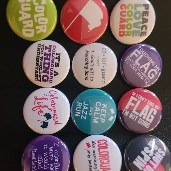 Colorguard Buttons / Marching Band / Set of 12 Colorguard 1