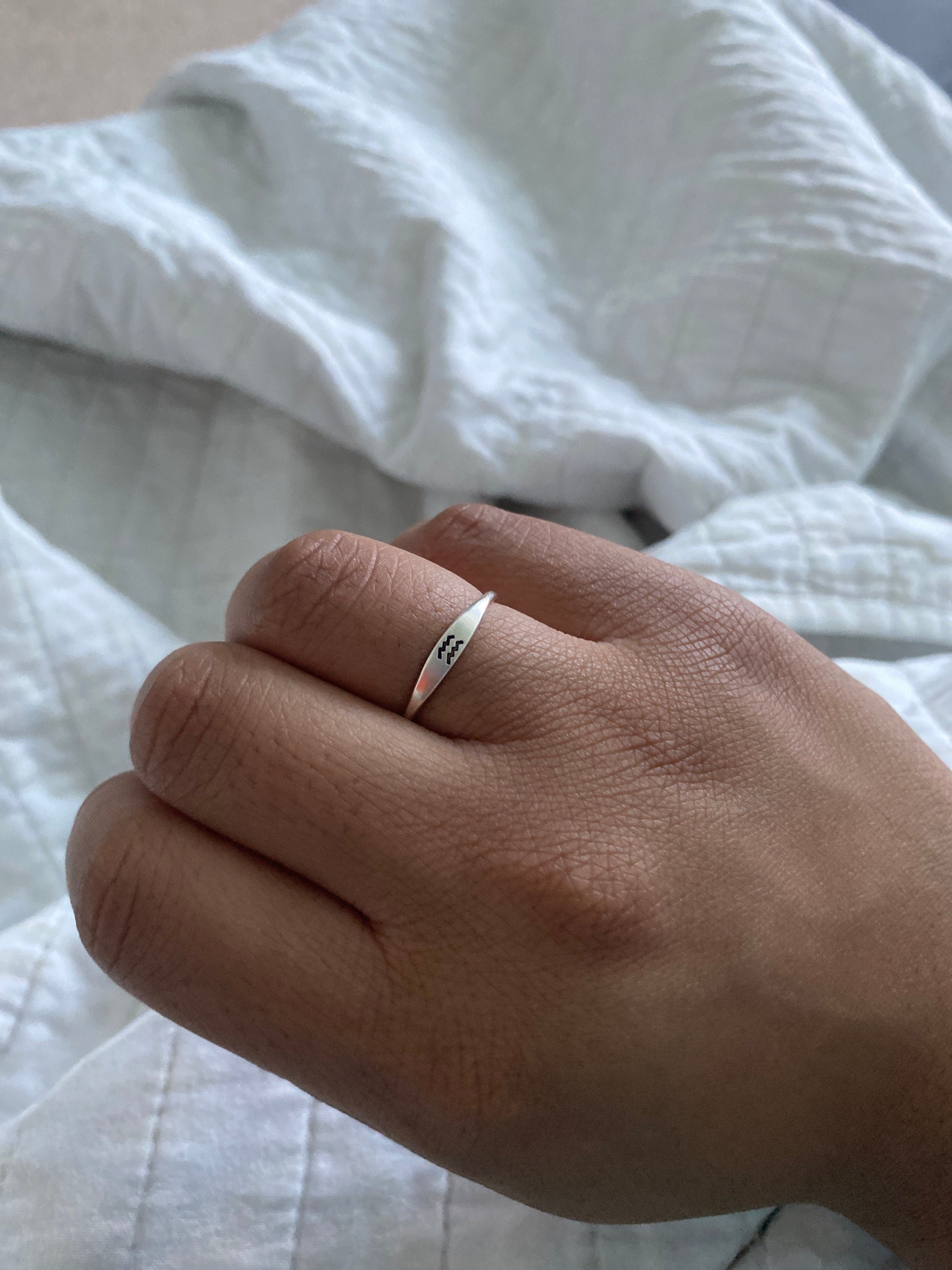 Zodiac Ring by CaitlynMinimalist • Custom Zodiac Jewelry in Sterling Silver, Gold & Rose Gold • Birthday Gift for Her • RM21F31