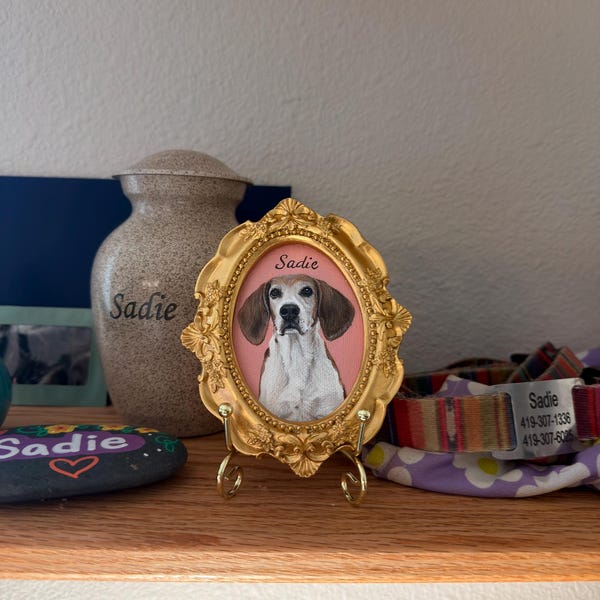 Custom Hand-painted Pet Memorial Portrait– Dog or Cat Remembrance Gift ...