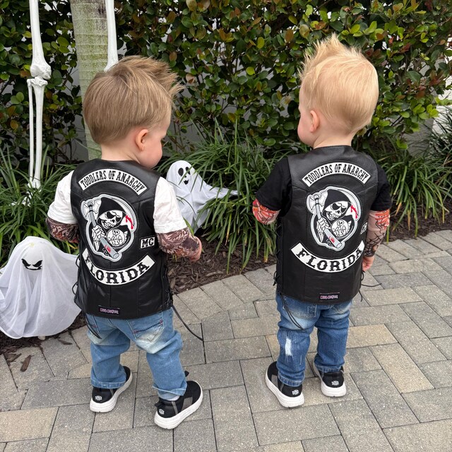 TODDLERS OF ANARCHY レザーベストとパッチセット、サンズ・オブ