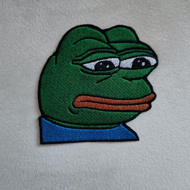 Pepe様リクエストDeuxiemeClasseEVERYDAY I LIKE. Sad Pepe Embroidery Design File - 2 Mirrored Files - Instant
