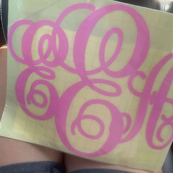 Custom Monogram Car Window Decal - Vine Font - Personalized Initials ...