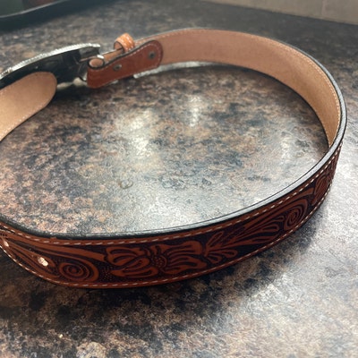 Mens Western Belt. Cinto Charro. Vaquero Pitiado Belt. - Etsy