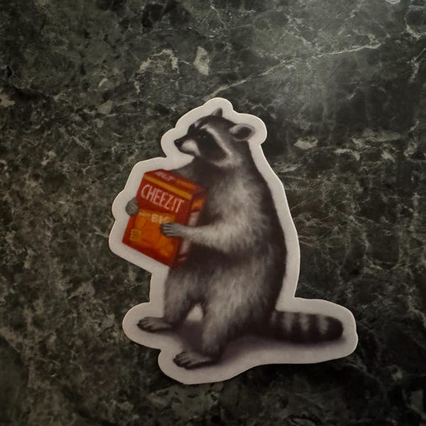 Funny Raccoon Sticker With Original Raccoon Art by Sarah Becktel ...