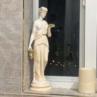 Greek Nude Woman Carrying Hydria Water Jar Statue Sculpture 9.84inches