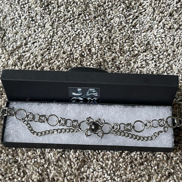 Floral Hematite Chainmail Necklace or Choker - Etsy