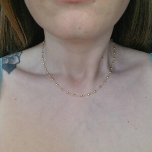 18k Gold Plated Ball Chain Necklace / Women's Minimalist