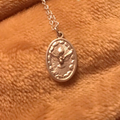 Holy Spirit Necklace Catholic Necklace Holy Spirit Medal Necklace Patron Saint Necklace Holy Spirit Necklace Catholic Necklace Holy Spirit Medal Necklace Patron Saint Necklace