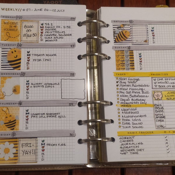 PP066 | Week on 2 Pages for Personal Rings Printable Planner - Etsy