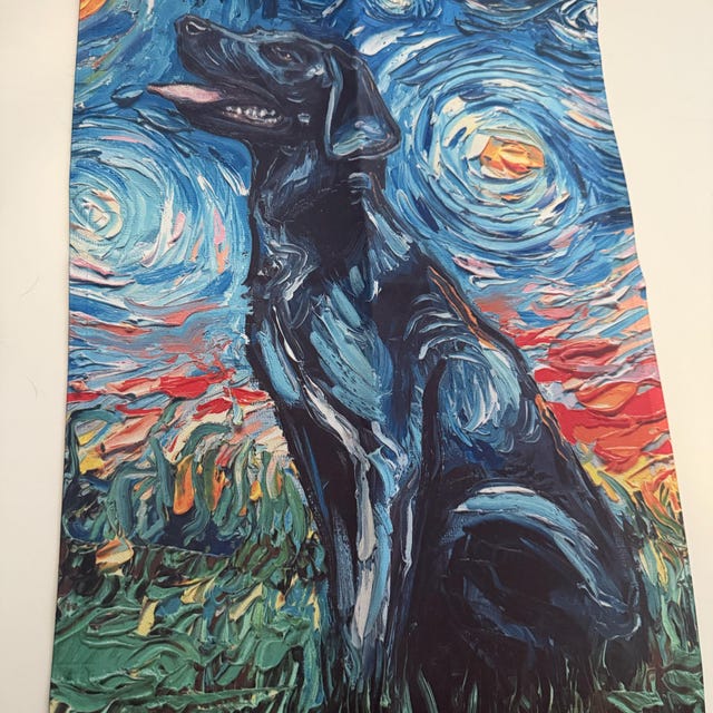 Chihuahua Starry Night Stretched Canvas Print Impressionist