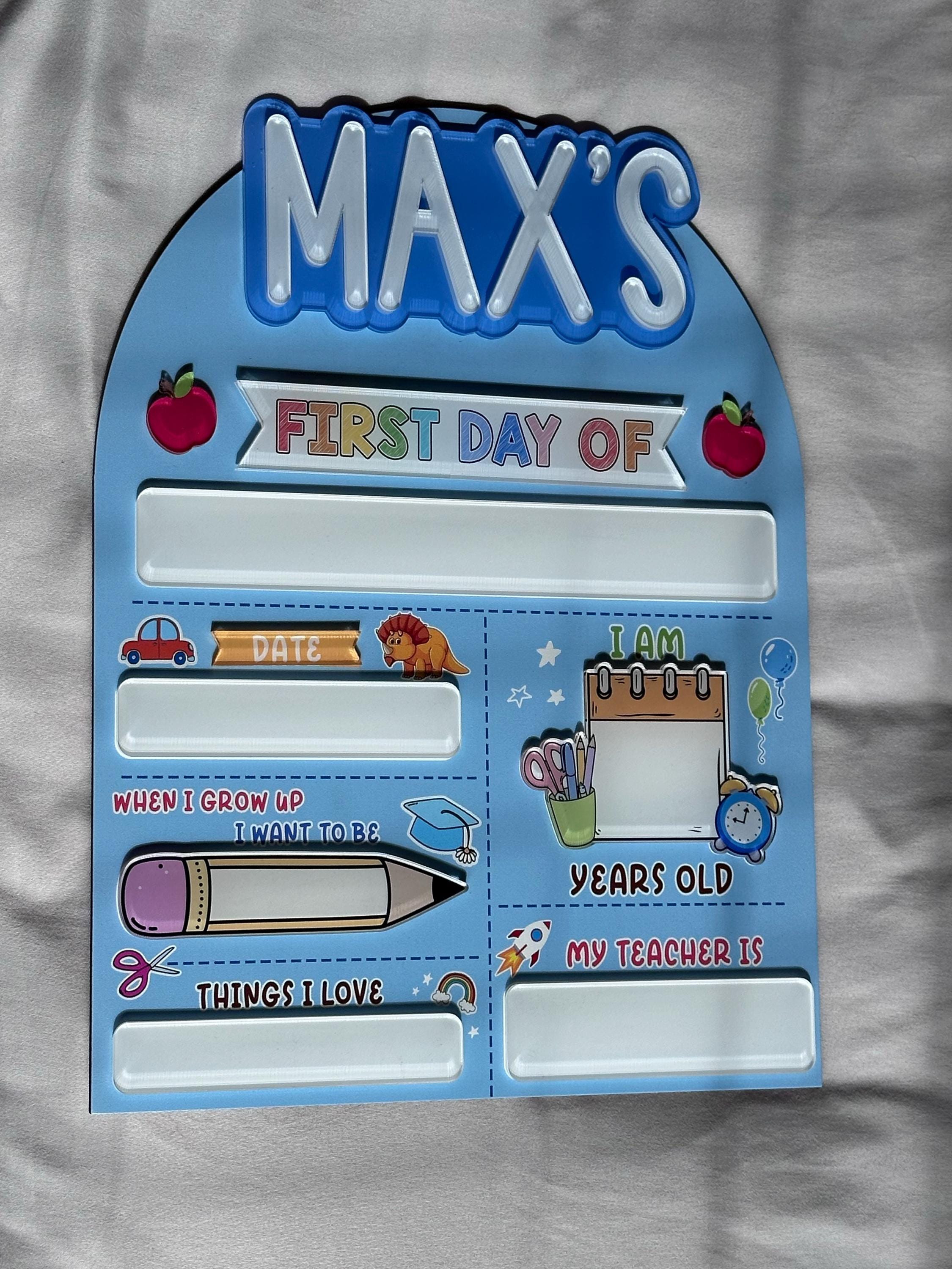 Customized First And Last Day School Sign, Back to School Sign For Boys,  Kindergarten 1st Day of School Sign, First Day School Acrylic Sign