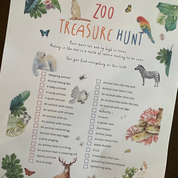 Zoo Treasure Hunt for Kids | Animal Scavenger Hunt Game | Childrens ...
