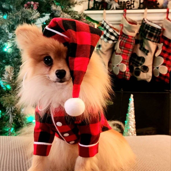 Dog Buffalo Plaid Pjs, Tartan Pajamas, Puppy Shirts, Puppy Pjs Shirt ...