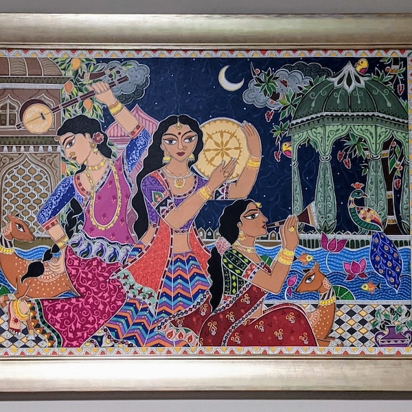 Buy Print A Musical Night, Madhubani Painting, Indian Folk Wall Art ...