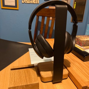 Support Pour Casque En Bois De Noyer Et Métal - Porte-casque De Bureau Amovible Et Antidérapant - 14