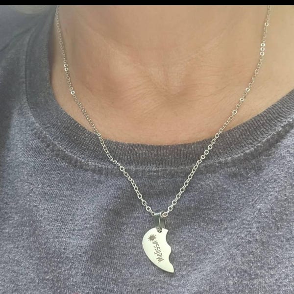 Personalized Best Friends Crystal Heart - Gift Idea For Best Friends - Miles Apart Besties At Heart