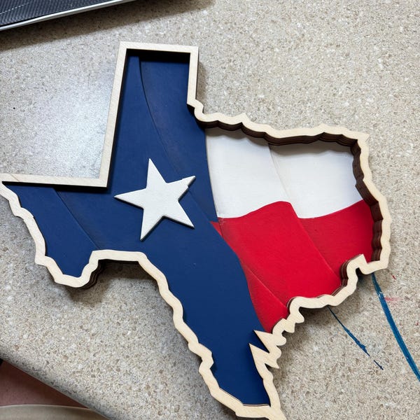 3D Texas Lone Star Flag Laser Cut File (SVG PDF DXF) - Etsy