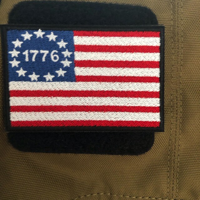 American Flag Embroidered Patch - Iron-On / Sew-On - Betsy Ross Revolutionary War 1776