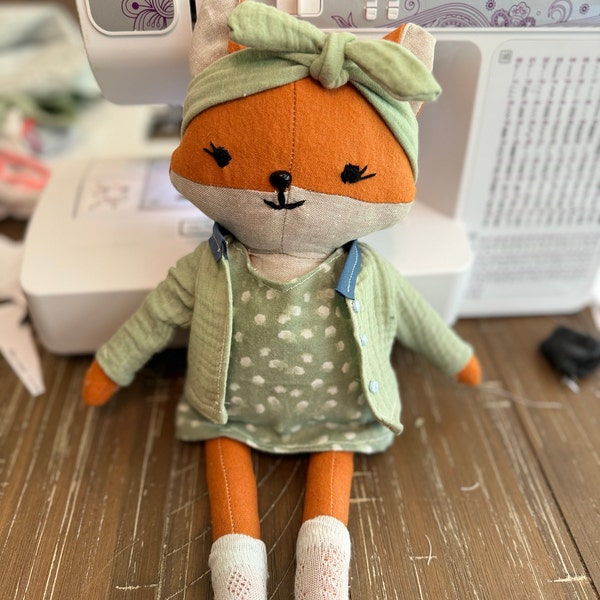Fox Sewing Pattern PDF Make a Fox or Wolf Woodland Animal Cloth Doll ...