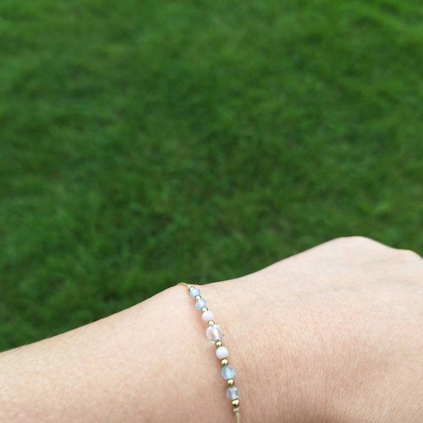 September Birthstone Gemstone Bracelet SAPPHIRE Dainty Bracelet Gold ...