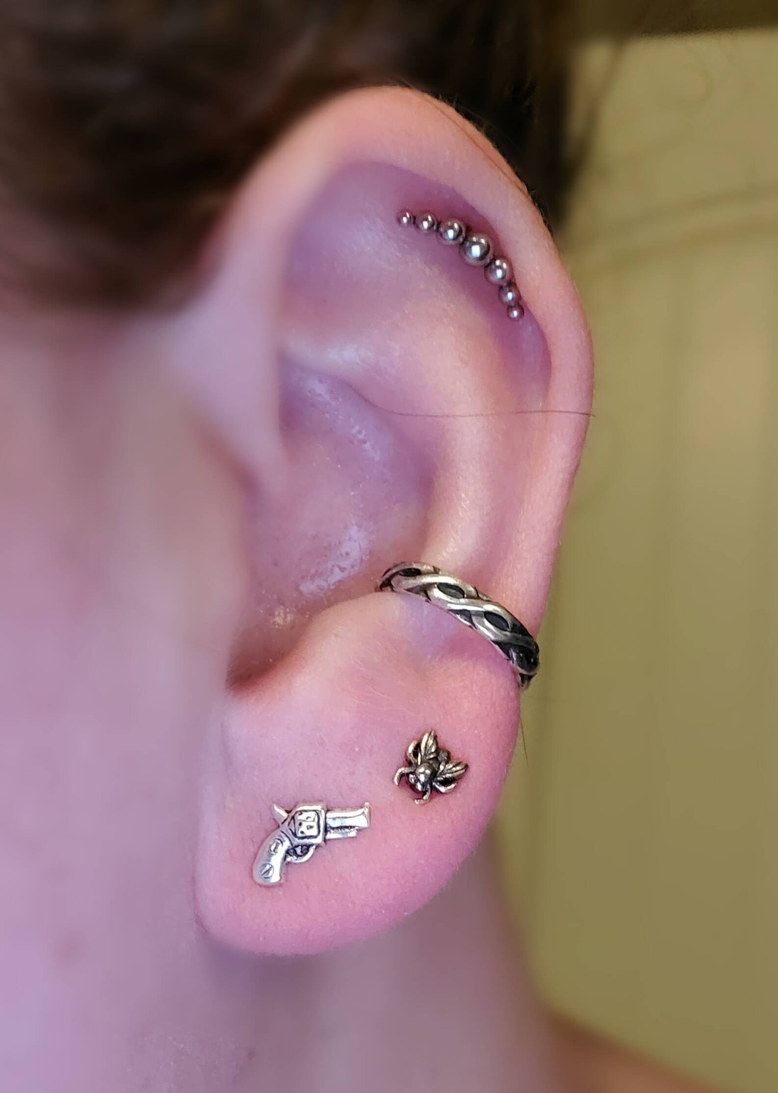 Revolver Gun Earrings in Sterling Silver, Gun Stud Earrings, Pistol Earrings, Tiny Studs, Cowgirl Studs, Revolver Earrings, Western Earrings