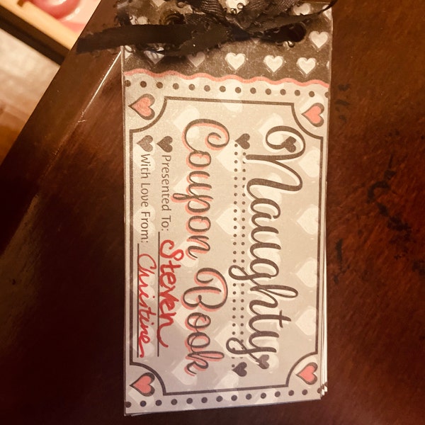Printable Naughty Coupon Book for Christmas, Anniversary Gift for