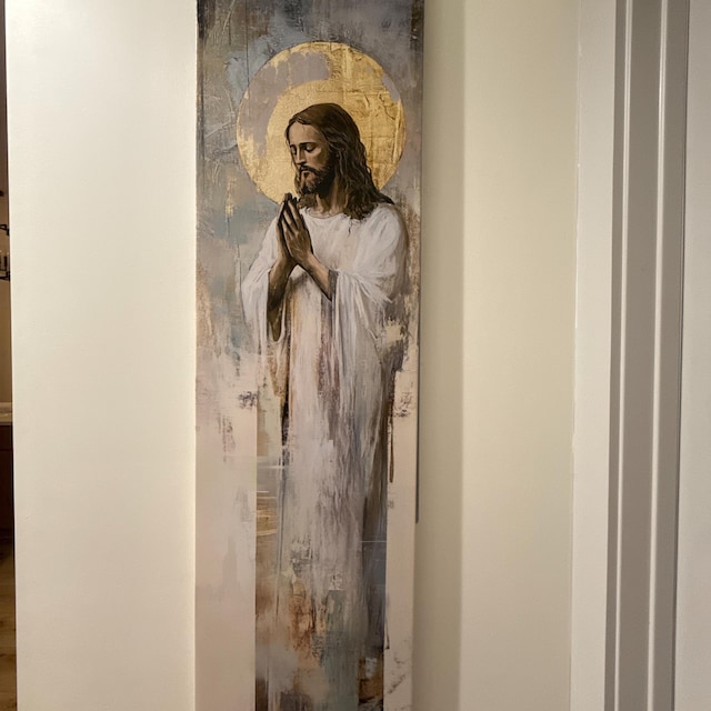イエス・キリストの祈りのキャンバス壁アート - 宗教的なキリスト教