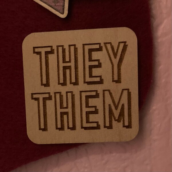 Pronoun Badge, They/them, Ze/zir, She/her, He/him, Coloured Acrylic or ...