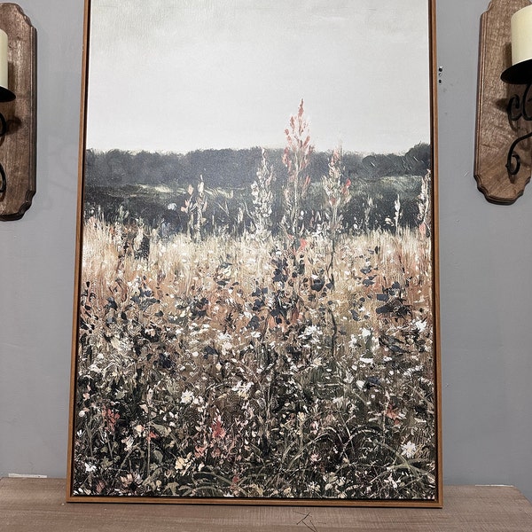 Wildflower Field Canvas Print: Rustic Country Landscape Wall Art - Etsy