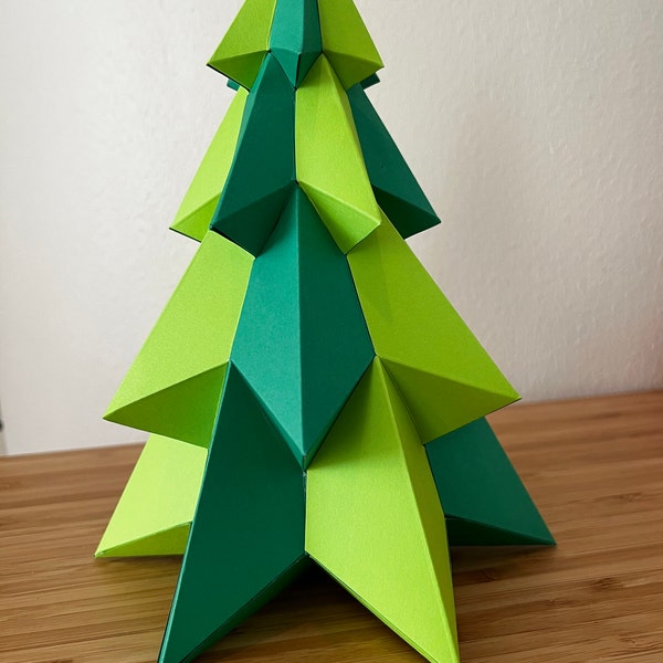 Pine Christmas Tree 3D Papercraft PDF Pattern / DIY Xmas Low Poly Paper ...