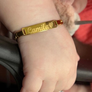  Personalized Baby Name bracelet, Adjustable Baby Toddler Child  ID Bracelet, Personalized Girl Boy Gift, 14K Gold Filled, 14K Rose Gold  Filled, Sterling Silver (CG277B_1X.25). : Handmade Products