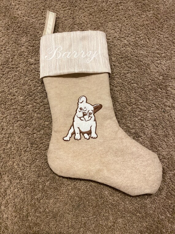 Customer photo of a pet with the French Bulldog Christmas Stocking