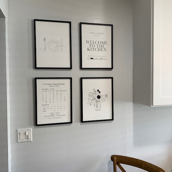 kitchen decor | kitchen prints | kitchen wall art |... Kitchen Wall Art | Set of 8 Kitchen Prints | Kitchen Decor | Kitchen ...