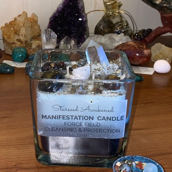 Energy CLEARING & CLEANSING Candle **blessed and Charged** Crystals ...
