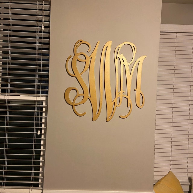 Gold Nursery Wall Large Monogram Letters - Monogram Wall Hanging