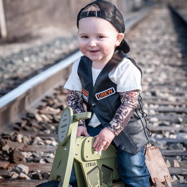 BABY LEATHER VEST, Patches, Harley Davidson Baby, Boy Clothing, Baby 1st  Birthday, Toddler Boy, Motorcycles, Embroidery Patches, Babies 