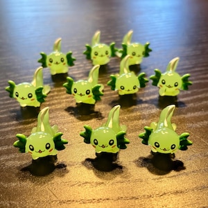 50/100 pezzi misti miniature Axolotl colori assorti pendenti in resina cabochon per melma o decorazioni per la casa mini animali da giardino fatato