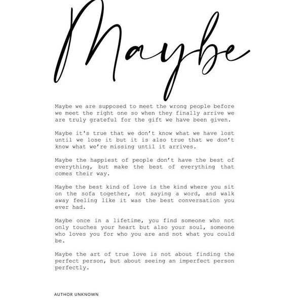 Maybe Poem Love Poem Set of 3 Above Bed Prints Wedding Gift,soulmates ...