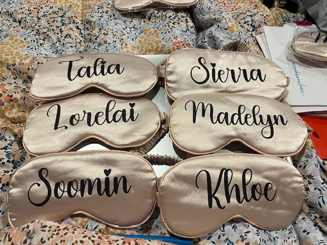 Personalized Eye Mask, Bridesmaid Gift, Bridal Party Gift, Sleep Mask, Personalized Wedding Favor, Silky Satin Mask, Bachelorette Party
