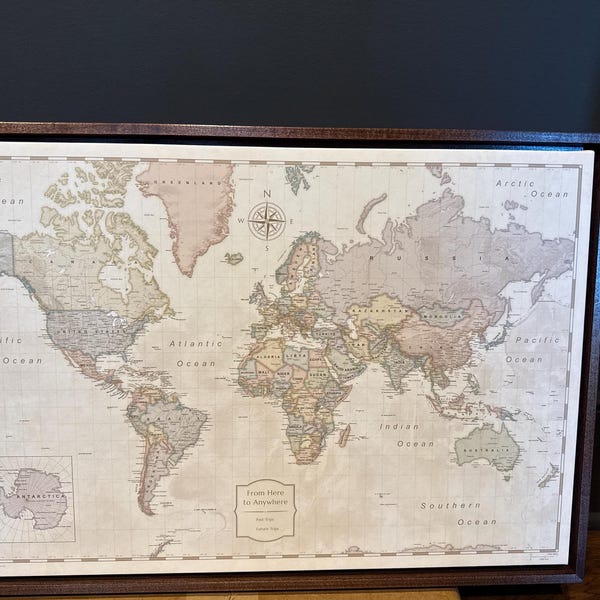 World Push Pin Travel Map Pin Board - Desert Sunrise Pastel ...