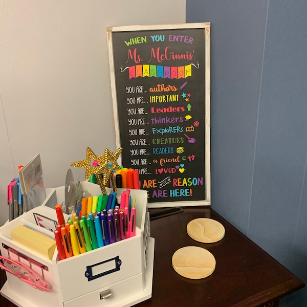 Personalized Teacher Classroom Wood Sign: Inspirational Decor - Etsy