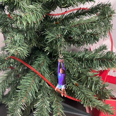 Personalized Custom Bowling Clear Acrylic Hanging Christmas Tree Ornament With Red Ribbon