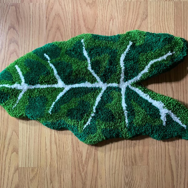 Handmade Tropical Leaf Rug Wall Decor Set – Monstera, Caladium ...