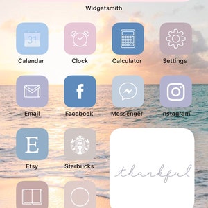 Pastel Blue Purple Pink Aesthetic Iphone Ios 14 App Icons Etsy