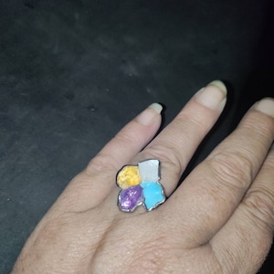 Customer photo from Bri, Custom Raw Birthstone Cluster Mothers Ring