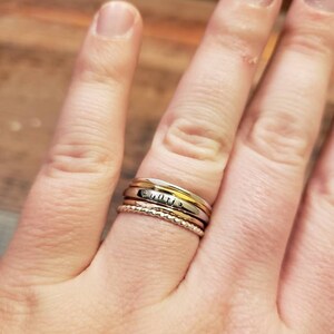 stacking silver gold rings ring mixed four