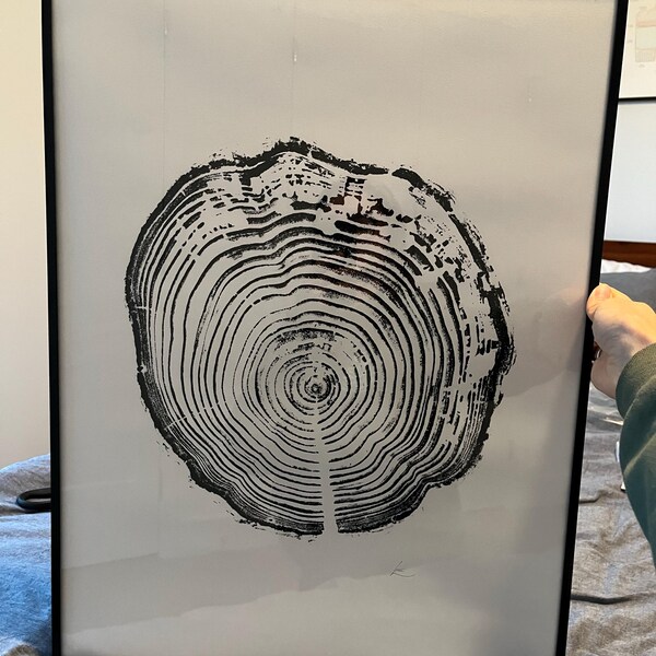 Printmaking Tree Roots Tree Ring Prints, Triptych Wall Art, Set of 3 Prints, Made From Real ...