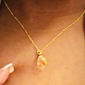 Customer photo from Cekkedria, Large Raw Citrine Necklace, Gold-Filled November Birthstone