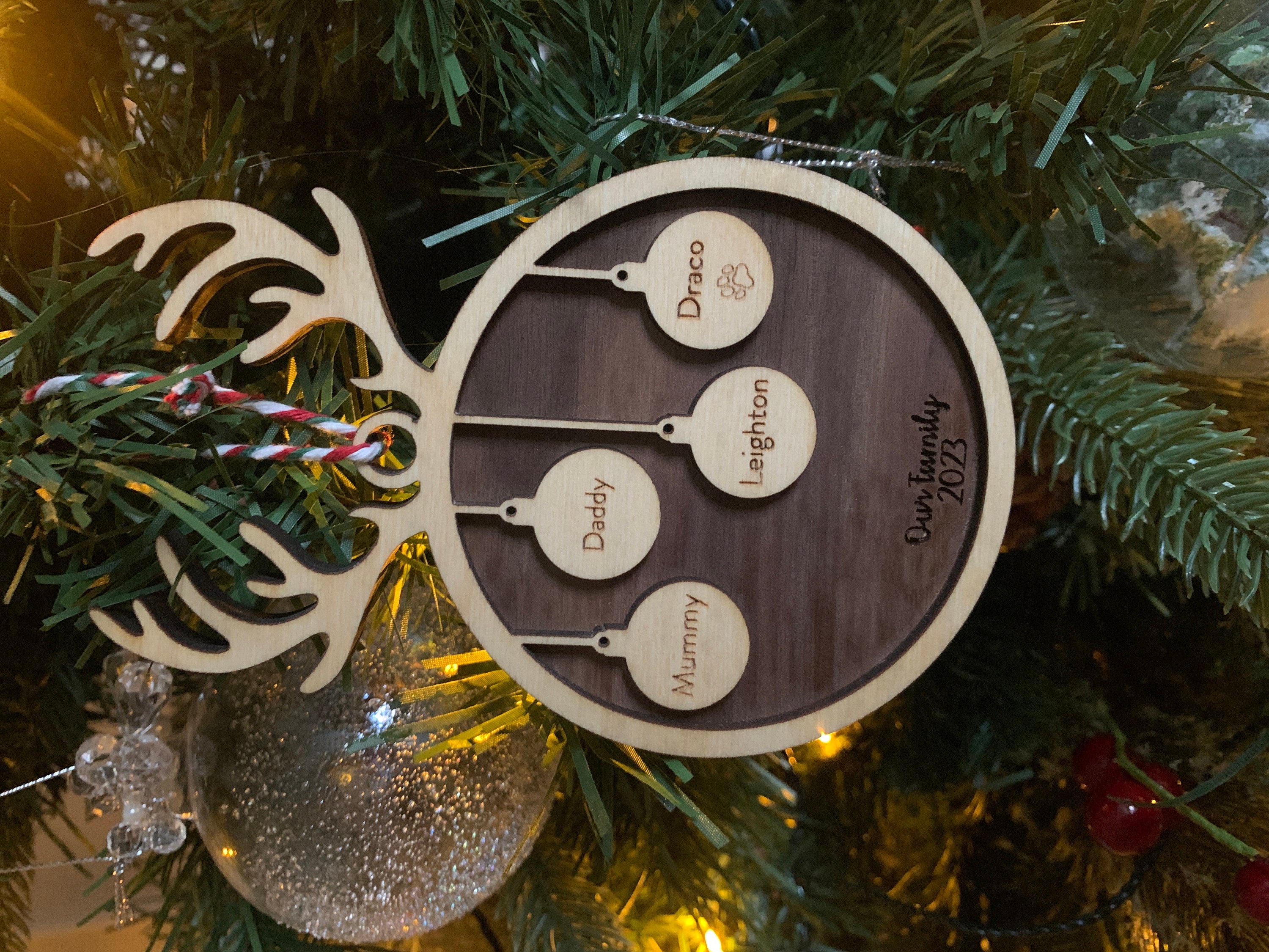 Personalised Family Christmas Ornament, Hanging Stockings, Custom, Family Gift Decor, First Family Christmas Decoration, Names, 2021 2022