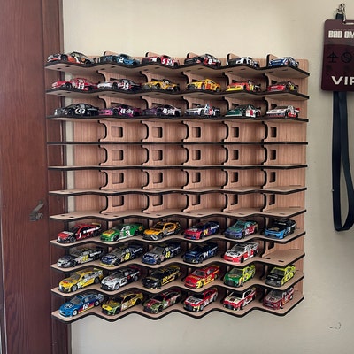 1 Toy Car Display for 1:64 Die Cast Wheels. Cool Diagonal Shelf Holds ...